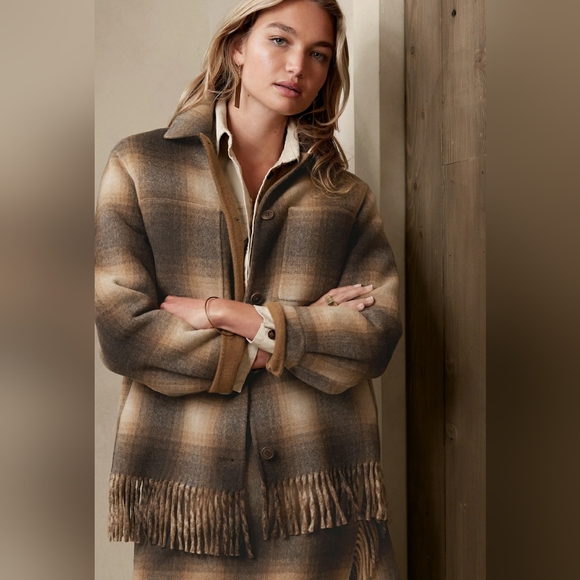 Banana Republic Jackets & Blazers - Reversable wool jacket with fringe